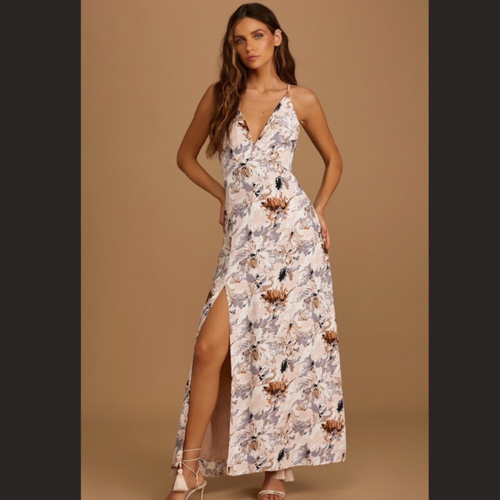 Blush floral maxi dress